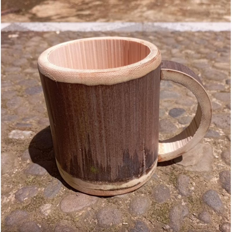 Gelas Bambu cangkir bambu kerajinan gelas mug prakarya bambu
