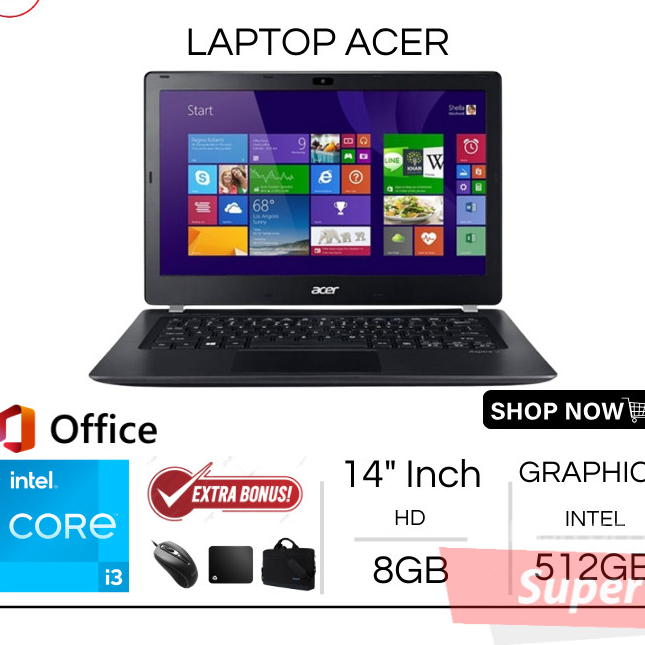 LAPTOP ACER INTEL CORE i3 | RAM 8GB SSD 512GB | 14 INCH