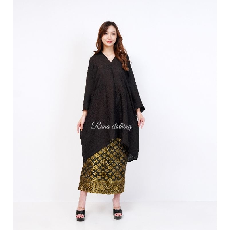 SETELAN ARUNA BLOUSE KAFTAN TUNIK VISCOSE ROK SONGKET LILIT TERBARU