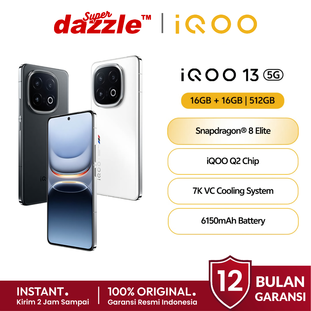 [ TERLARIS ] HP IQOO 13 5G 16/512 GB Snapdragon 8 Elite Original 100% Garansi Resmi 12 Bulan Vivo Of