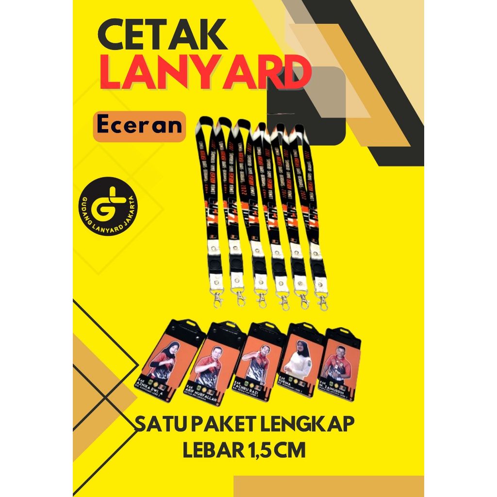 

PAKET LENGKAP CETAK tali lanyard 1,5cm, IDCARD dan CASE. ECERAN / CETAK SATU PAKET LENGKAP