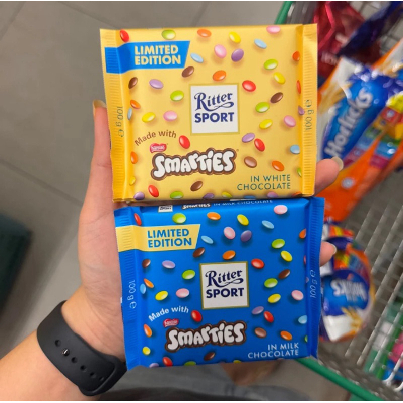 

RITTER SPORT LIMITED EDITION SMARTIES CHOCOLATE 100gr