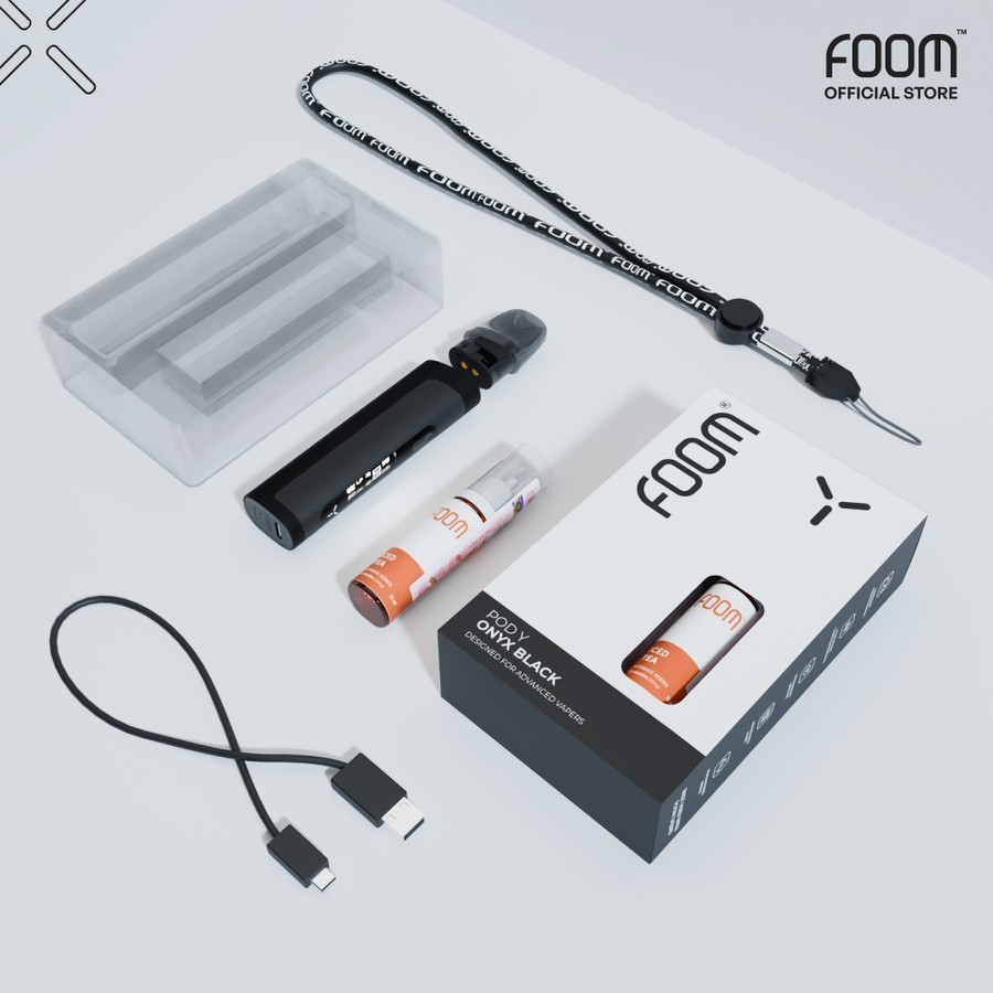 FOOM POD Y ONYX BLACK BUNDLING SALT NIC 15ML ORIGINAL BY FOOM LAB