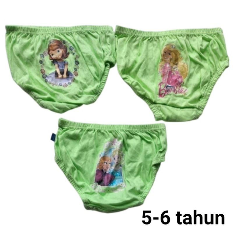 Celana dalam anak perempuan Disney 5 6 tahun CD cewe princess Sofia barbie frozen