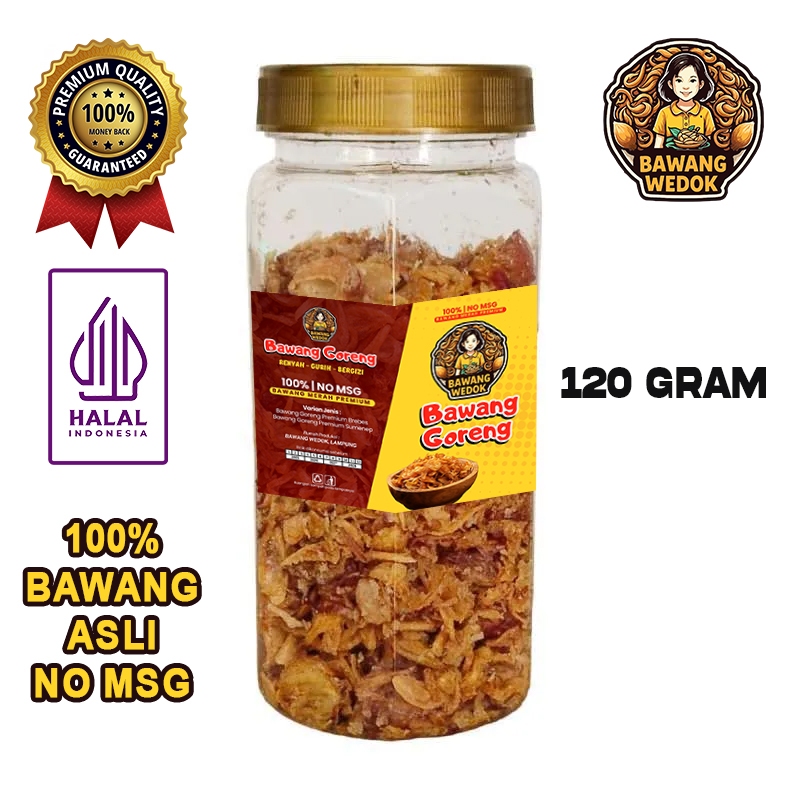 

Bawang Goreng Premium Toples 120gr Original | Bawang Brebes & Sumenep 100% Tanpa MSG by Bawang Wedok