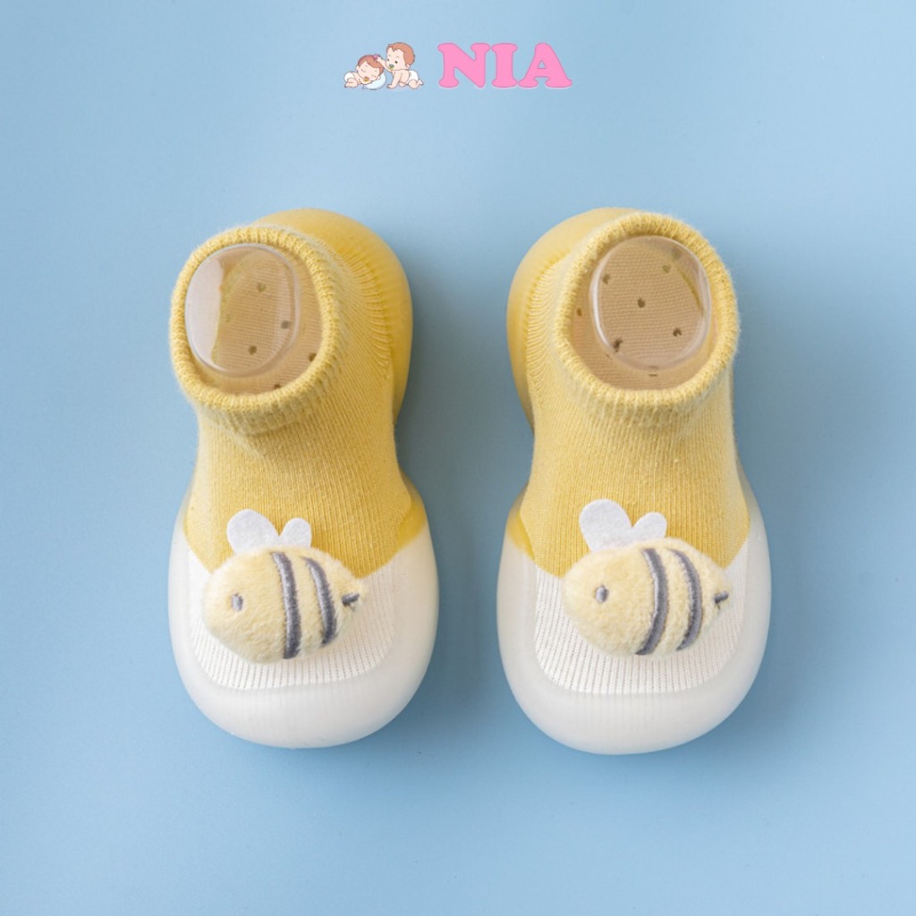 Sepatu Nia  Bayi Anak Karet karakter boneka / Prewalkers Anak Bayi Keren [ FULL KARET ]