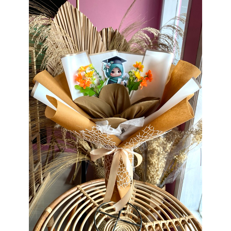 Termurah buket jilbab kado bermanfaat, hari guru, kado ultah, kado wisuda, kado guru, kado pacar, bu