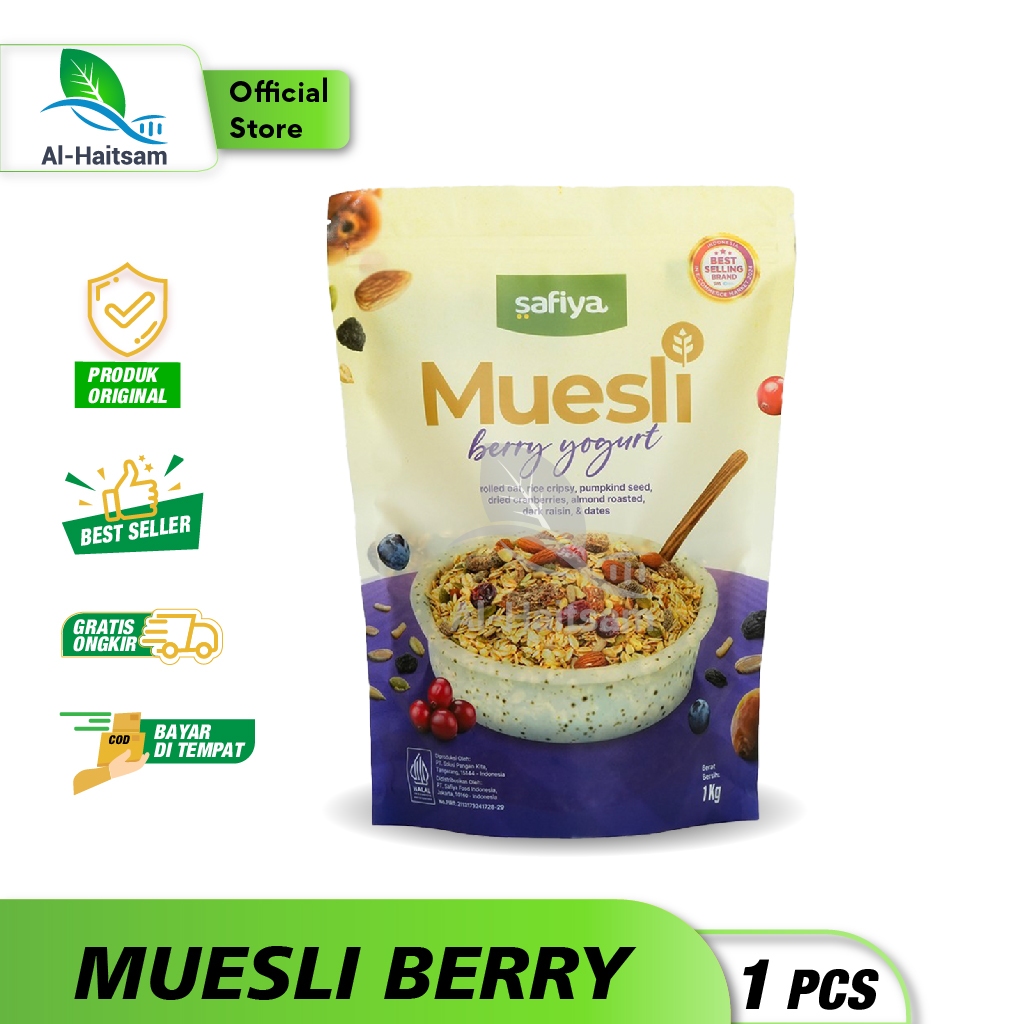 

Muesli Safiya Berry Yogurt 1kg & 500gr/ Sereal with Almond / Premium muesli safiya berry yogurt fresh / sereal muesli / cemilan sehat