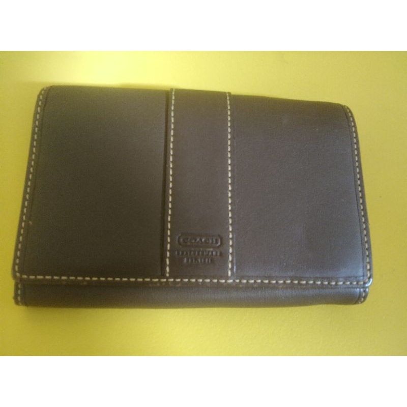 Coach Vintage Black Leather Bifold Wallet Womens
