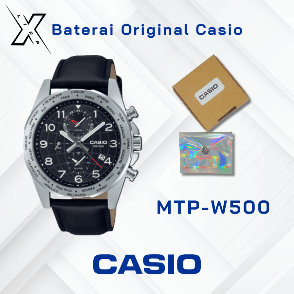Baterai Jam Tangan Casio MTP-W500 Original
