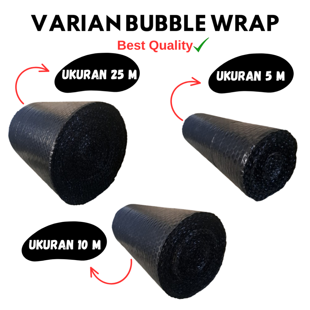 

Varian Bubble Wrap Roll Hitam Tebal Dan Kuat | Bubble Wrap Packing 5 m × 42 cm Termurah | Bubble Wrap Hitam 10 m × 42 cm Satu Roll Tebal | Plastik Bubble Wrap Hitam Ukuran 25 m × 42 cm