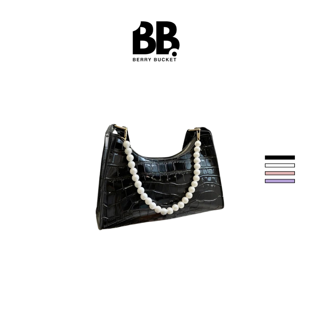 Berry Bucket Tas Selempang Hoan Tas Kulit Crocodile Tas Bahu Fashion Wanita