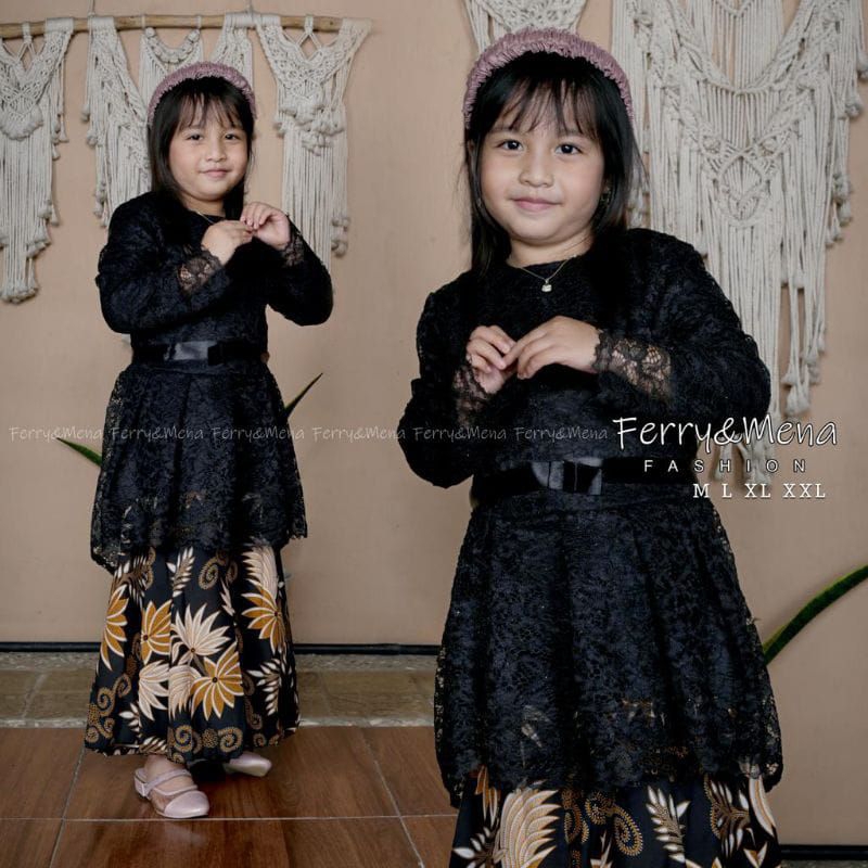 Baju Brokat Aurora Anak Umur 4-12 Tahun / Rok Duyung Batik Anak / Kebaya Anak Perempuan / Pakaian Pe