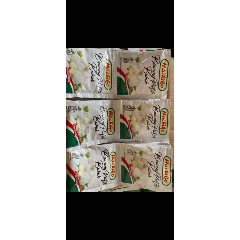 

Bawang putih bubuk 5gr 1renteng isi 12pcs/sachet.