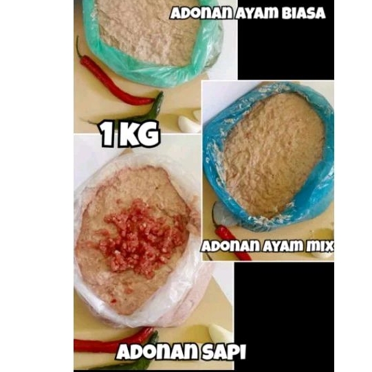 

Adonan Bakso Ayam Adonan Bakso Sapi Berbumbu Murah berat 1 kg
