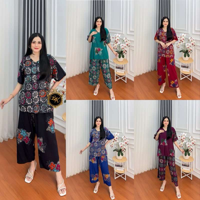 Setelan Celana Panjang Cap Jumbo Ld 140| Setelan Lengan Pendek Cap Busui | Setelan Lengan Pendek Jum