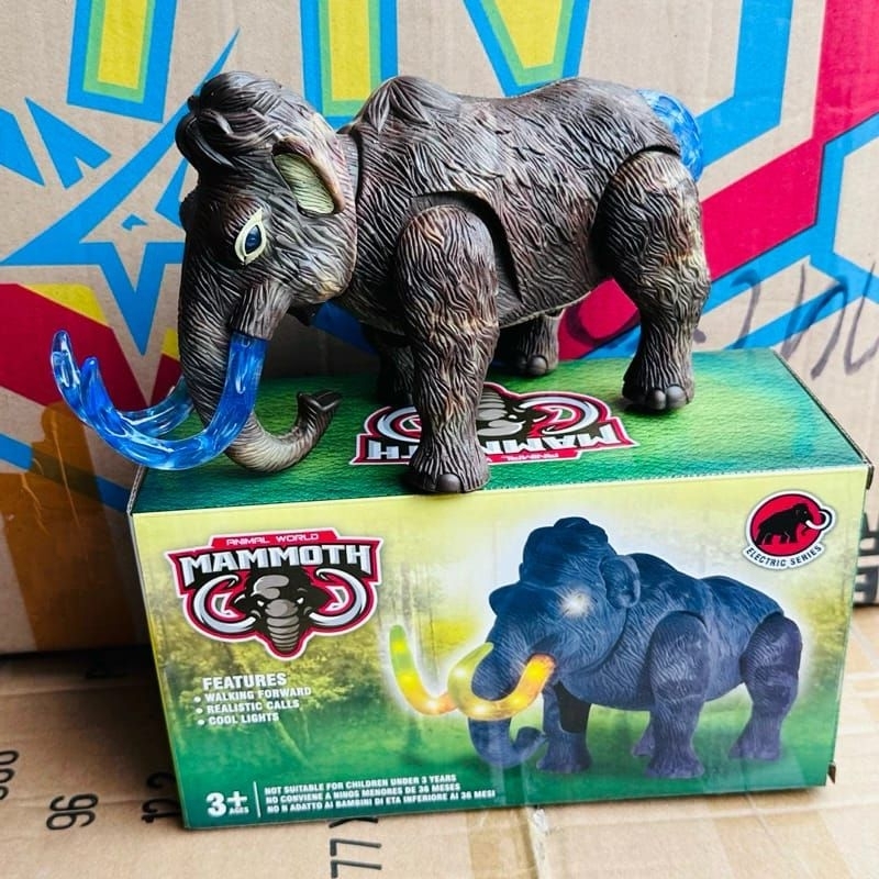 ANIMAL WORLD  MAMMOTH MAINAN GAJAH MAMMOTH LAMPU & SUARA