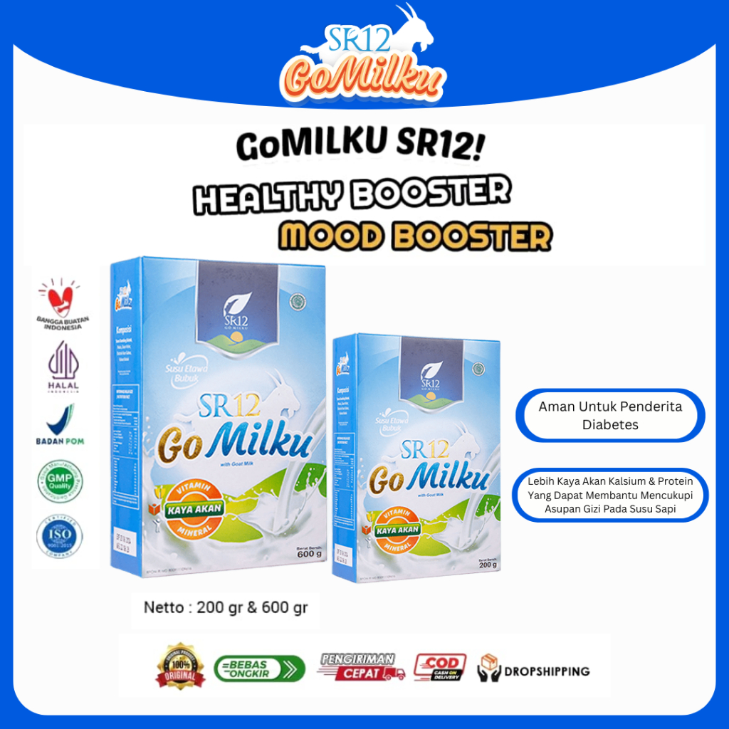 

Susu Etawa Gomilku SR12 Herbal - Go Milku Susu Bubuk Kambing Premium - Goat Milk Tidak Bau Prengus