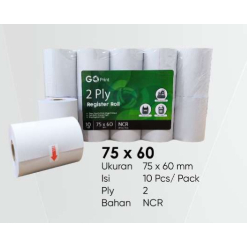 

kertas struk roll / register roll 2 ply 75 X 60