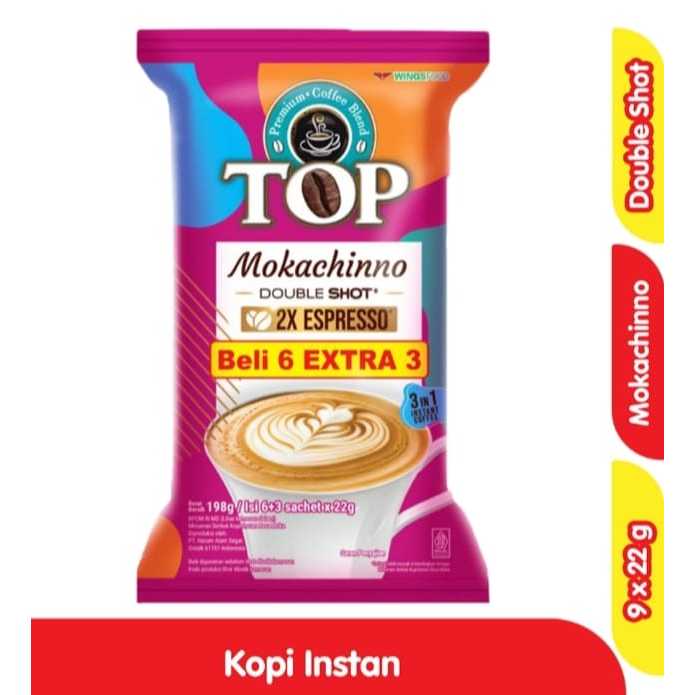 

TOP Coffee Mokachinno Double Shot Instan 2x Espresso Beli 6 Extra 3 @ 22g Top Kopi Mokachinno Dobel
