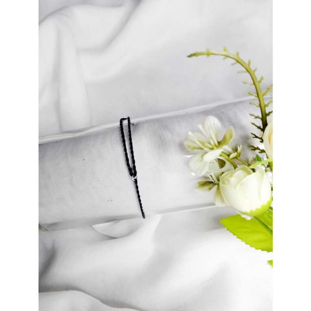 GELANG TALI HITAM PRIA WANITA TIPIS // BANGLE HITAM PRIA WANITA UNISEX // GELANG TALI HITAM GELANG T