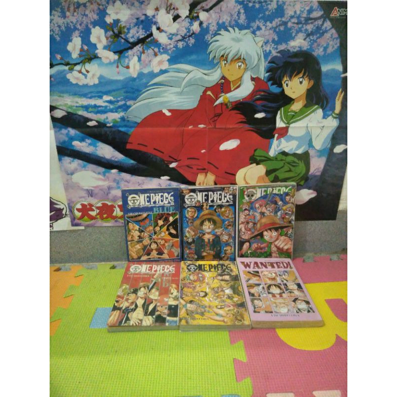 komik full set one piece data book 6 pcs blue, blue deep, green, red, yellow, wanted