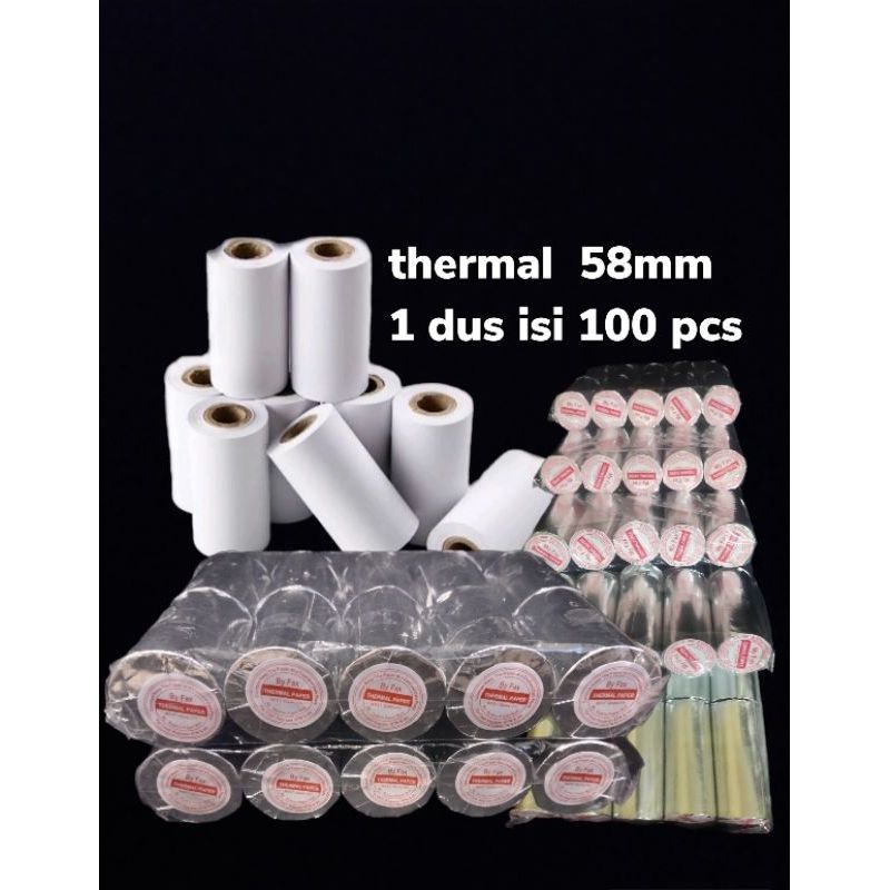 

Kertas kasir thermal edc 58x40mm paket 100 pcs