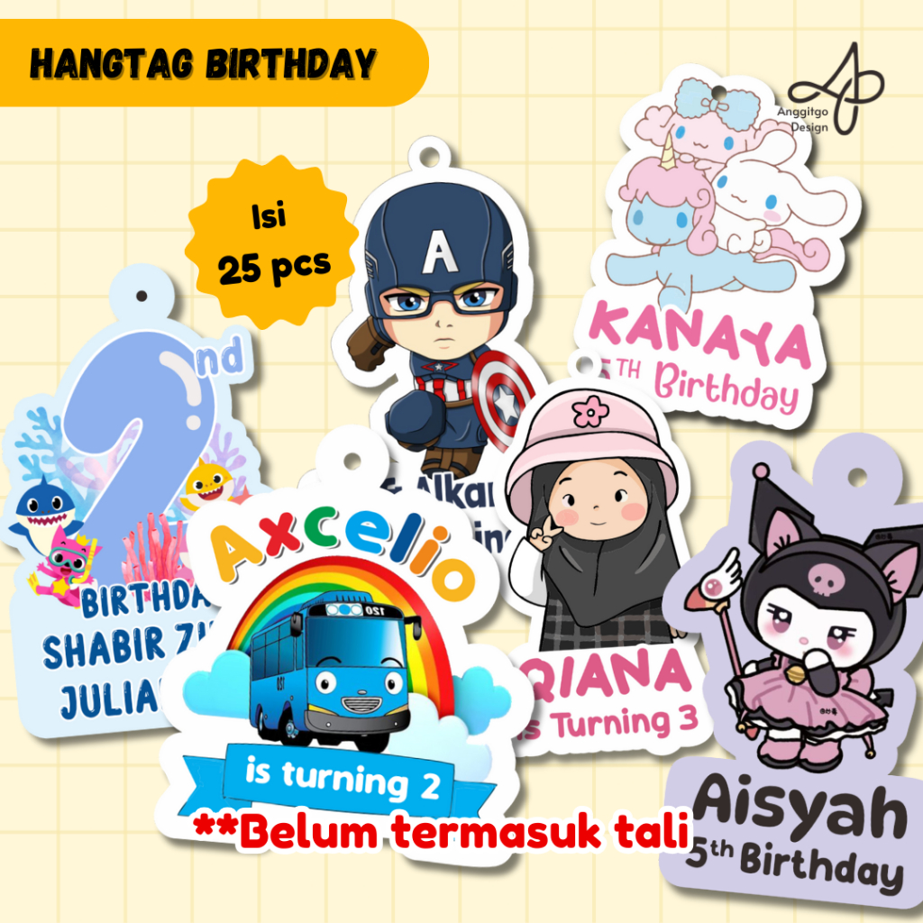 

Hangtag Birthday Custom Bentuk Hang Tag Ulang Tahun Anak Custom Tag Ultah