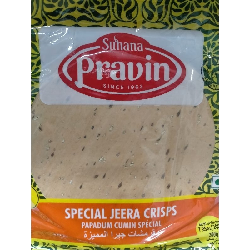 

Suhana Pravin Special Jeera Crisps Papadum Cumin Sprei 200g