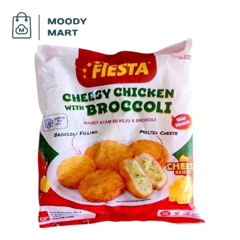 

Fiesta Chicken Nugget Cheesy Chicken With Broccoli 400gr / Fiesta Naget Ayam Isi Keju dan Brokoli 400gr