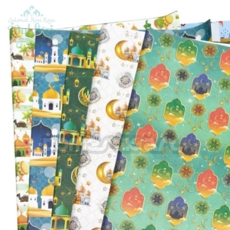 

KERTAS KADO LEBARAN (isi10) / Kertas Bungkus Kado Lebaran Ramadhan Motif Islamic