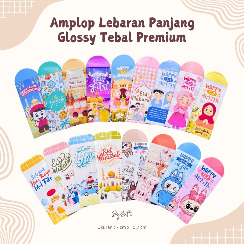 

10 PCS Amplop Lebaran Panjang Glossy Premium Tebal