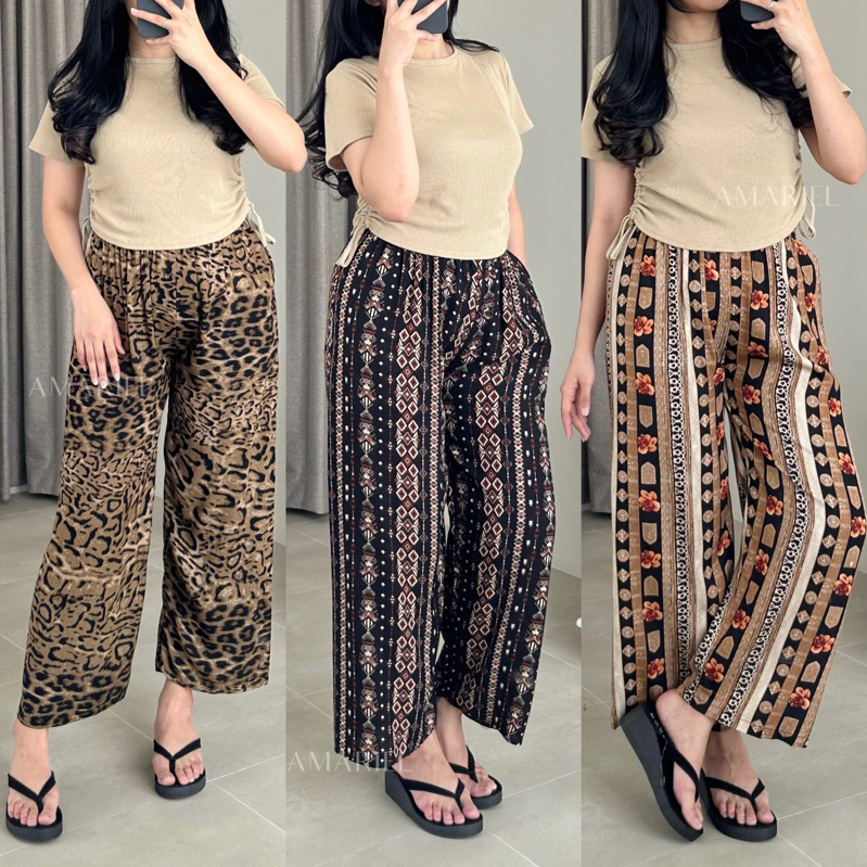 Amariel Daily Pants Kulot Celana Panjang Motif Rayon Nyaman