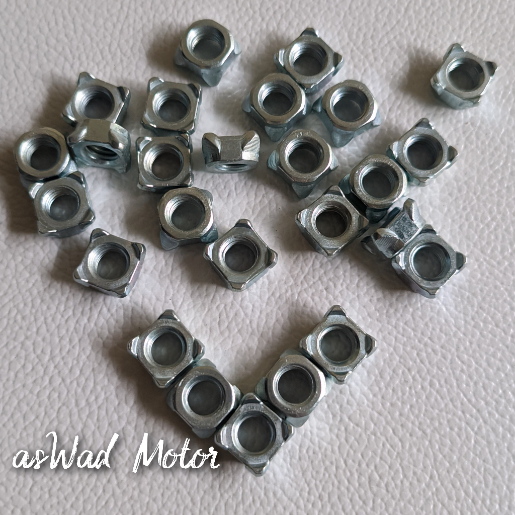 5pcs Mur Las Kotak M8 Baut 12 Universal / Welding Nut / Weld Nut / Mur Kotak / Mur Las serbaguna