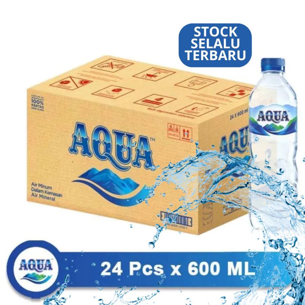 

Air Minerale AQUA Botol 600 ML / Isi 24 Botol Per DUS PER KARTON