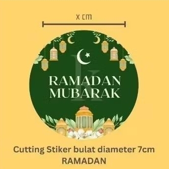 

Cutting Stiker Chromo Ramadan Kareem bulat