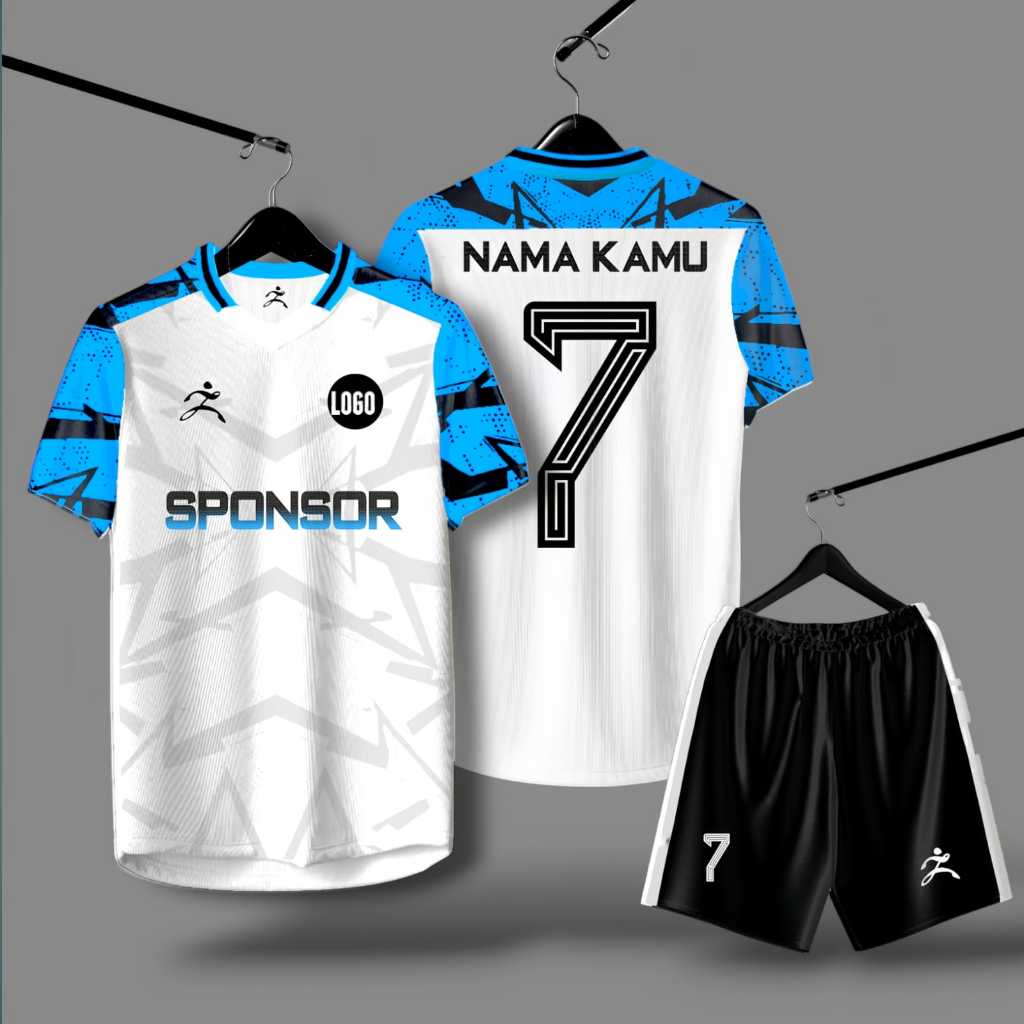 Jersey Sepak Bola/Futsal - Custom Logo, Nama & Nomor