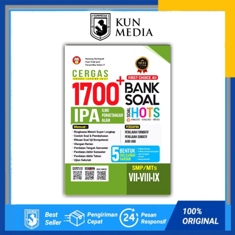 BUKU CERGAS 1700+ BANK SOAL IPA SMP YRAMA WIDYA ILMU PENGETAHUAN ALAM