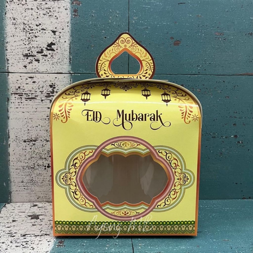 

KOTAK LEBARAN / BOX HAMPERS LEBARAN JAR 1000ML 2PCS / BOX HAMPERS EID MUBARAK KUNING