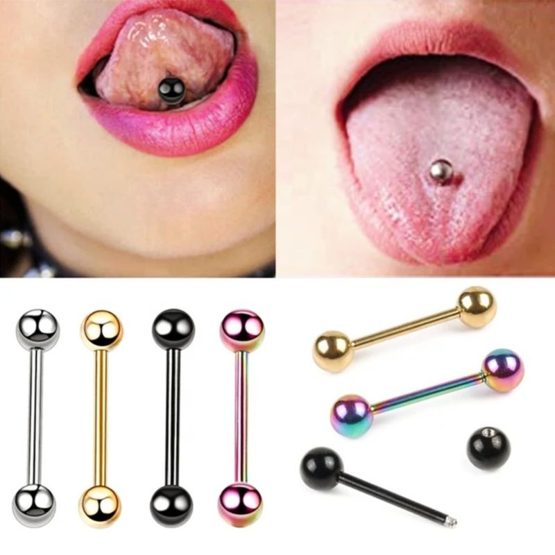 TINDIK LIDAH STAINLESS / TINDIK TELINGA / PIERCING LIDAH