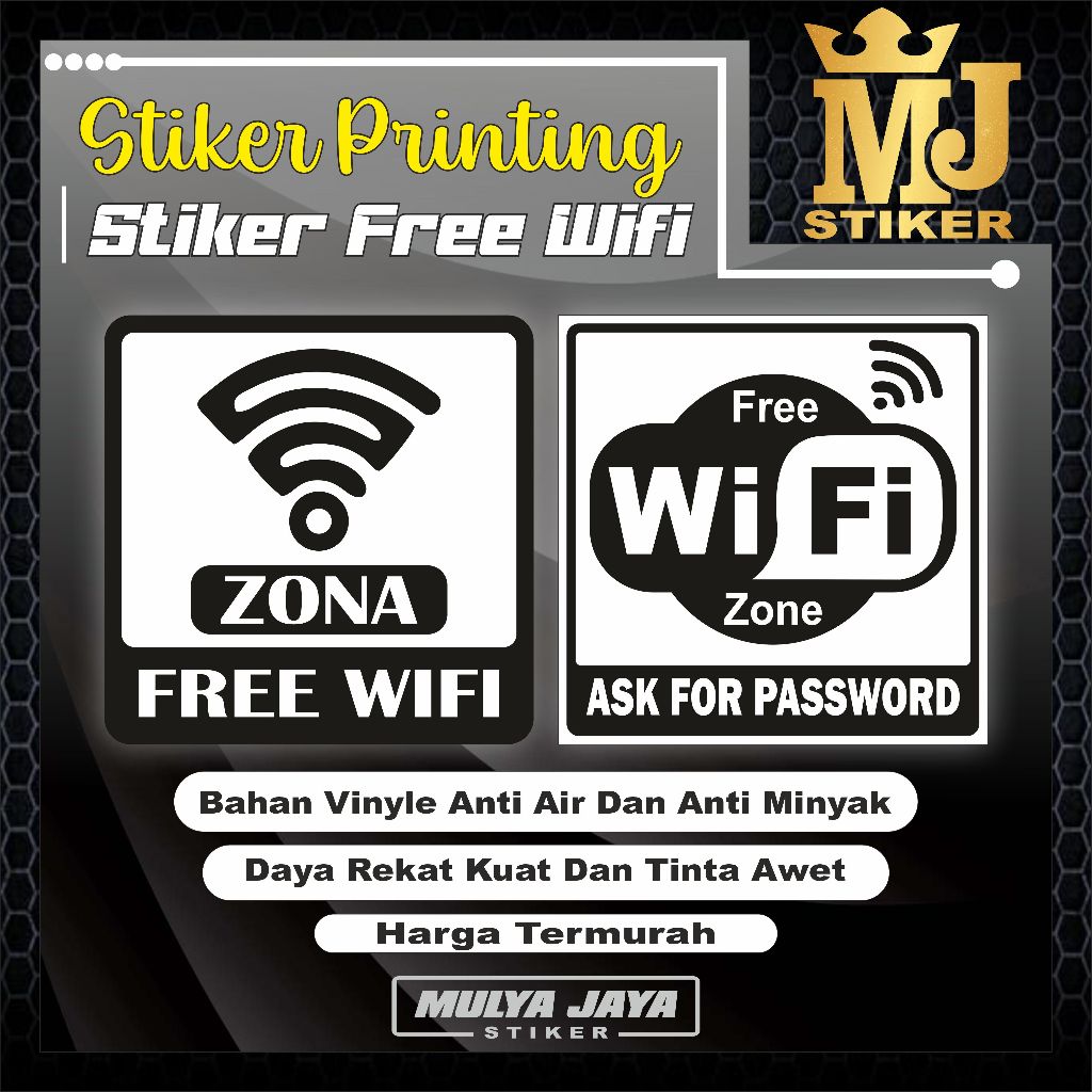 

PROMO Mulya Jaya Stiker Free Wifi / Stiker Wifi Gratis / Stiker Free Wifi Cafe / Stiker Free Wifi Zone