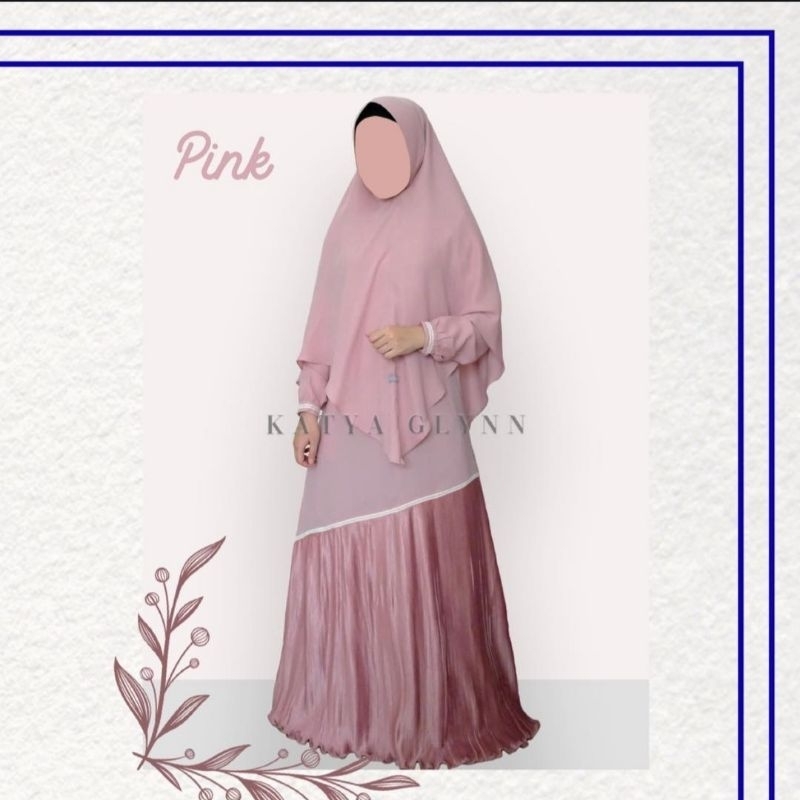 Preloved Dress/Gamis PRETTY PLEATS in Pink By Katya Glynn size L. Bukan Atelier Angelina, Aljenna, S