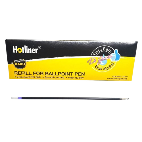 

(ISI 12) Refill/Isi/Tinta pulpen/ballpen HOTLINER/HOT LINER HITAM/BIRU/MERAH
