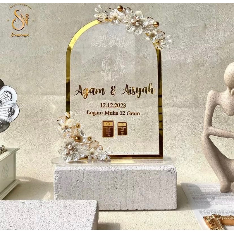 mahar transparan akrilik