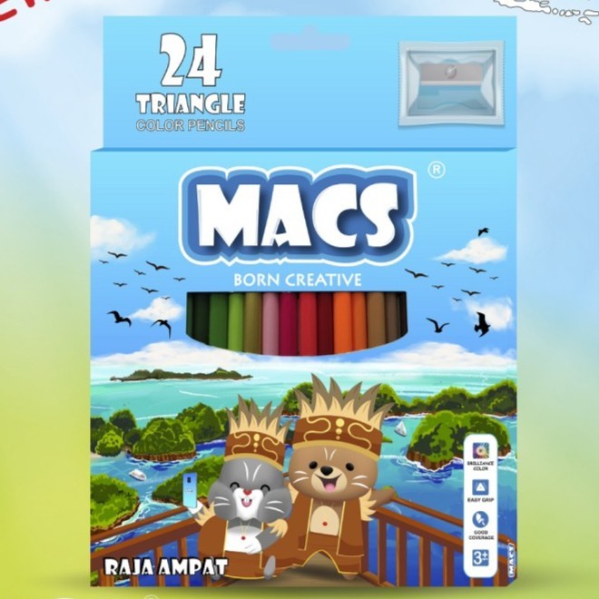 

MACS Pensil Warna / Color Pencils 24 Warna Panjang