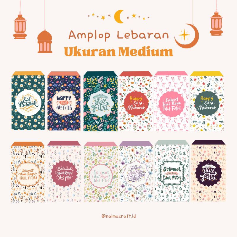 

[50 PCS] Amplop Lebaran Idul Fitri, Amplop Lebaran Medium Uang Lipat 1 Kali, Amplop Lebaran 2025