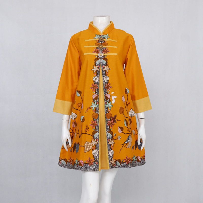 Hot Deals Tunik Pias Koin Florist Ayu Batik Katun Print Smlxlxxlxxxl