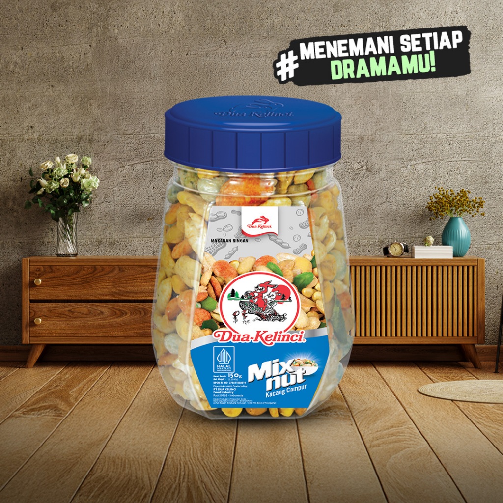 

DUA KELINCI Kacang Campur Mix Nut Toples 125 gram - KAYA SERAT