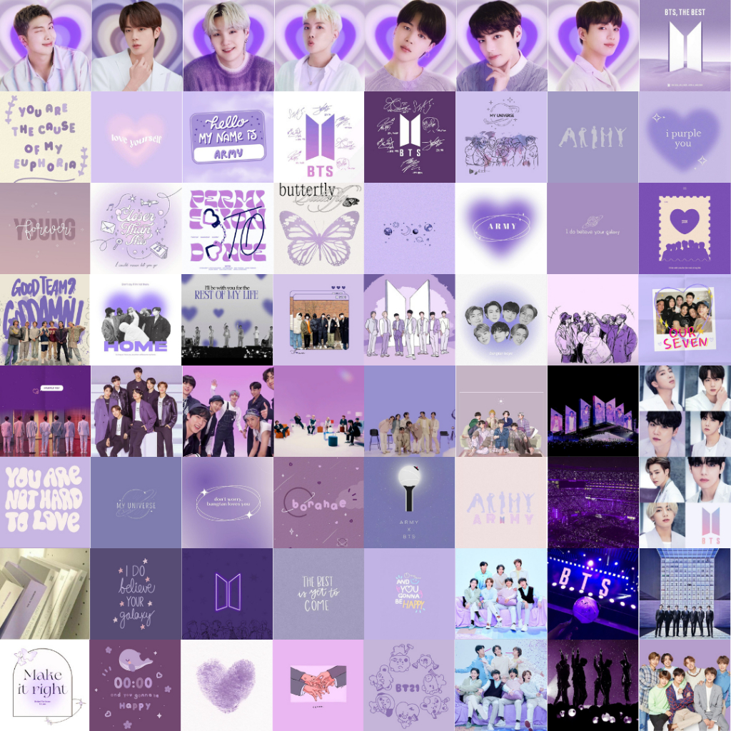 

64 Pcs Sticker Die Cut Sticker Glossy dan Sticker Doff - BTS Bangtan Sonyeondan