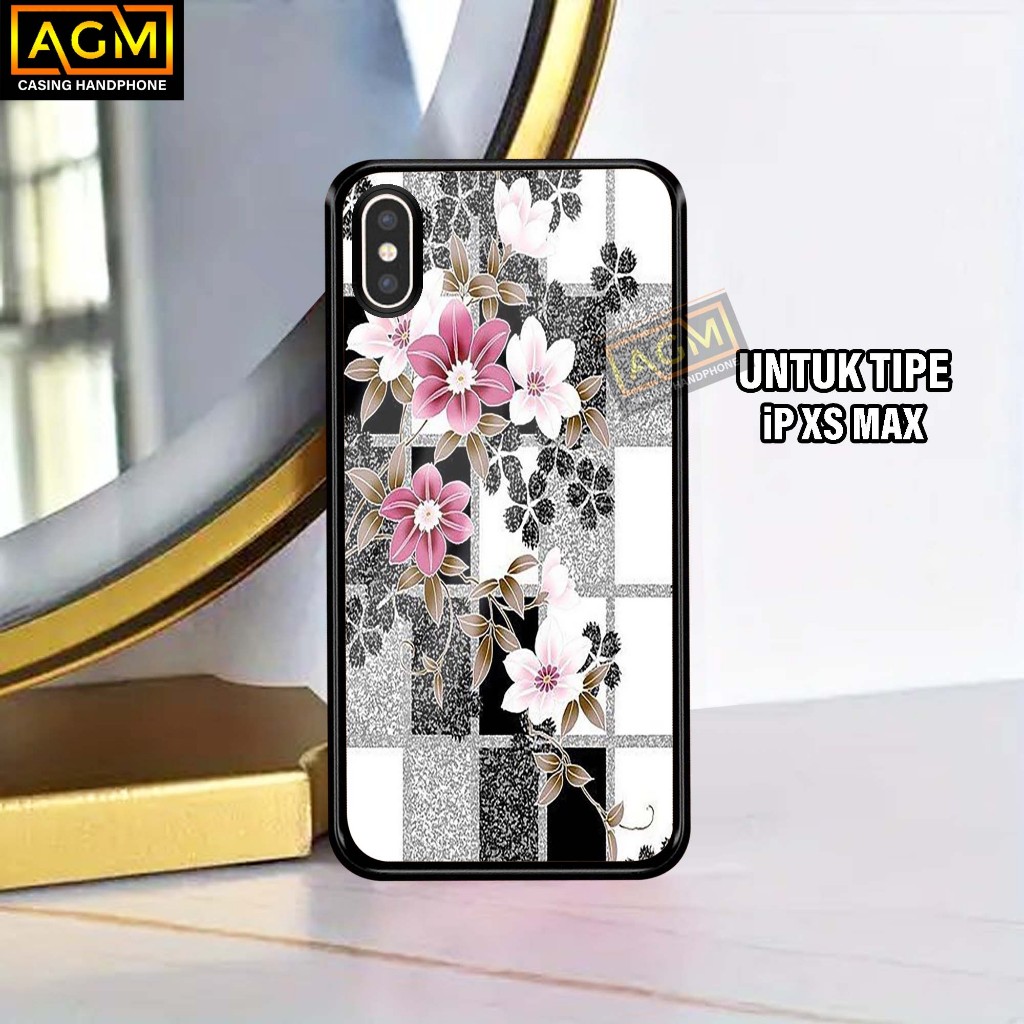 Case iPhone Xs MAX Terbaru Case kilau - New Case Glossy casing Hp iPh Xs Max [MOTIF-FLOWER] -AGM Cas